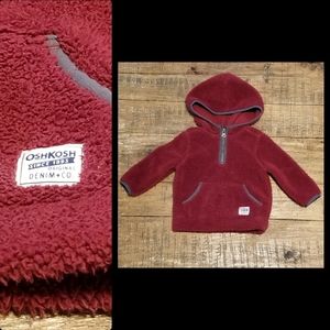 OshKosh Bigosh cozy fleece pullover with hood. 9mo